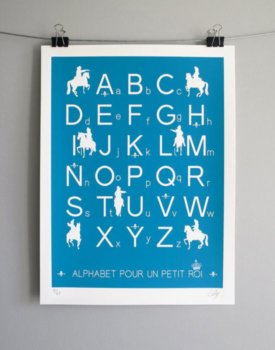 Ely Alphabet petit roi Sérigraphie Art Versailles