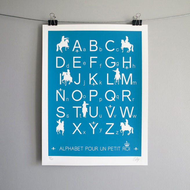 Ely Alphabet petit roi Sérigraphie Art Versailles