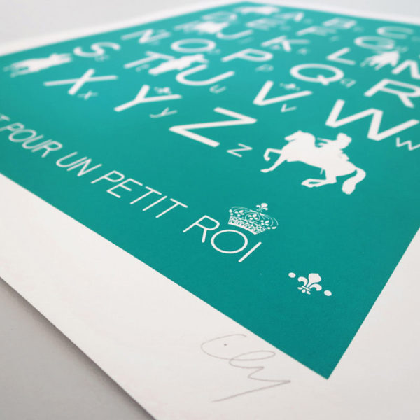 Ely Alphabet petit roi Sérigraphie Art Versailles
