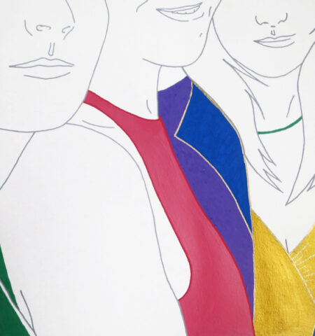 ELY STUDIO Art Versailles TRIO FEMMES peinture acrylique