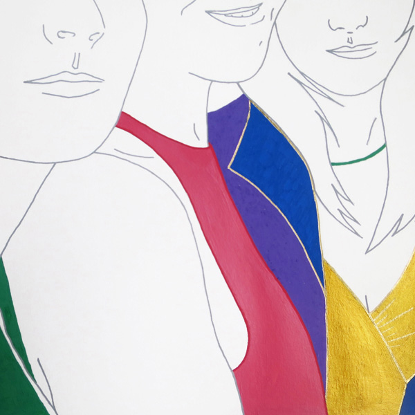 ELY STUDIO Art Versailles TRIO FEMMES peinture acrylique